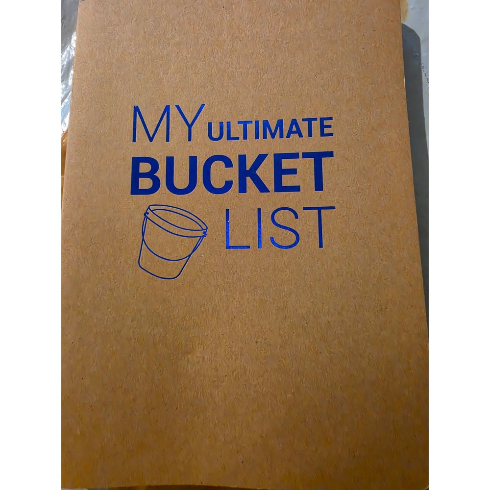 Piccadilly My Ultimate Bucket List Guided Journal Tan Blue Foil Notebook